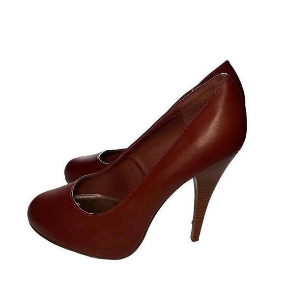 MIA Glee Women's Stiletto Pumps Brown Red Size 8M Round Toe - Picture 3 of 7